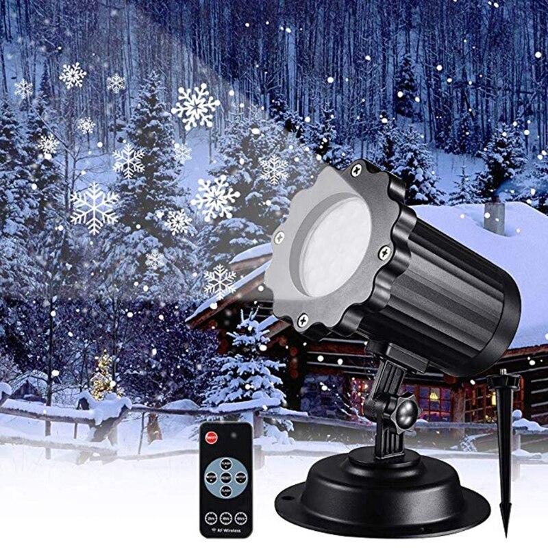 Christmas Snowflake -Laser Light Snowfall Projector Moving Snow Garden Projector R9CB