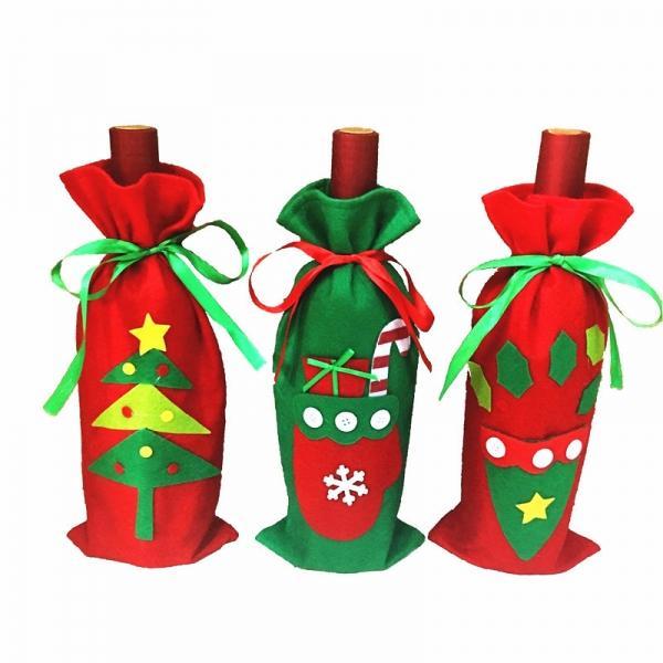 Tree Style Champagne Wine Bottle Cover Bag Christmas Party Ornament Dinner Table Decor Red - stringsmall
