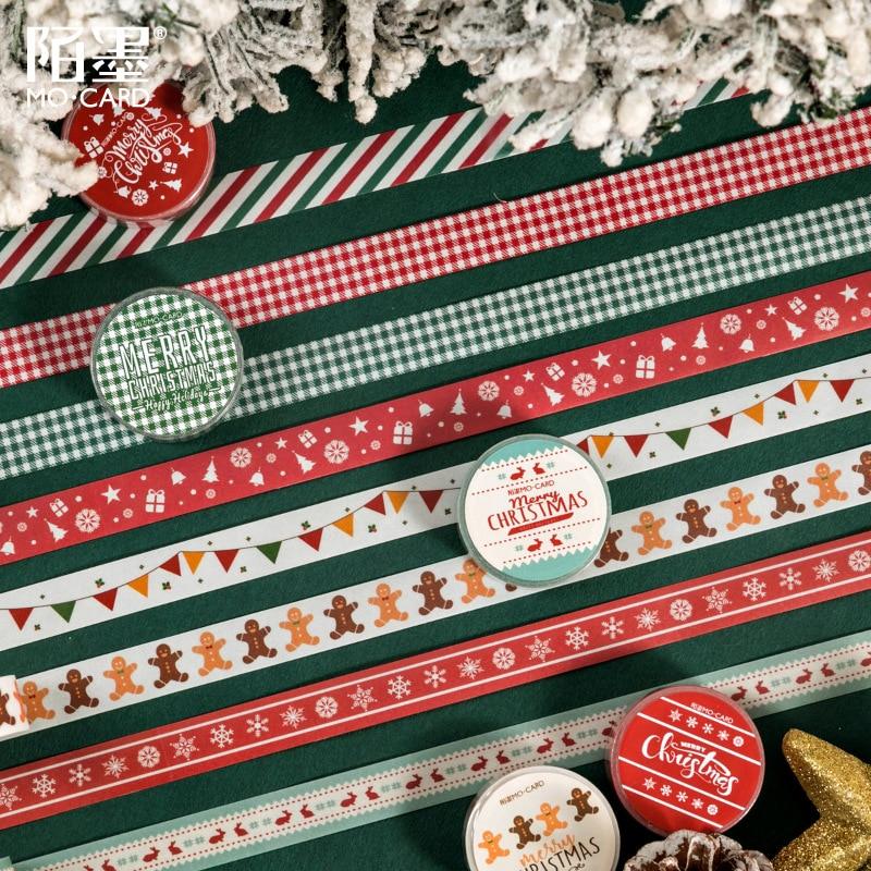 2rolls Christmas Washi Tape Decorative Washi Masking Tape Self Adhesive Paper Sticker For Diy Craft Scrapbooking Gift Wrapping With Children Gift Festival Decor