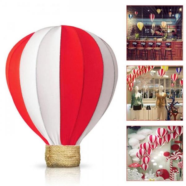 Colorful Hot Air Balloon Hanging Cloth Lantern Decoration for Wedding Birthday Party - Red