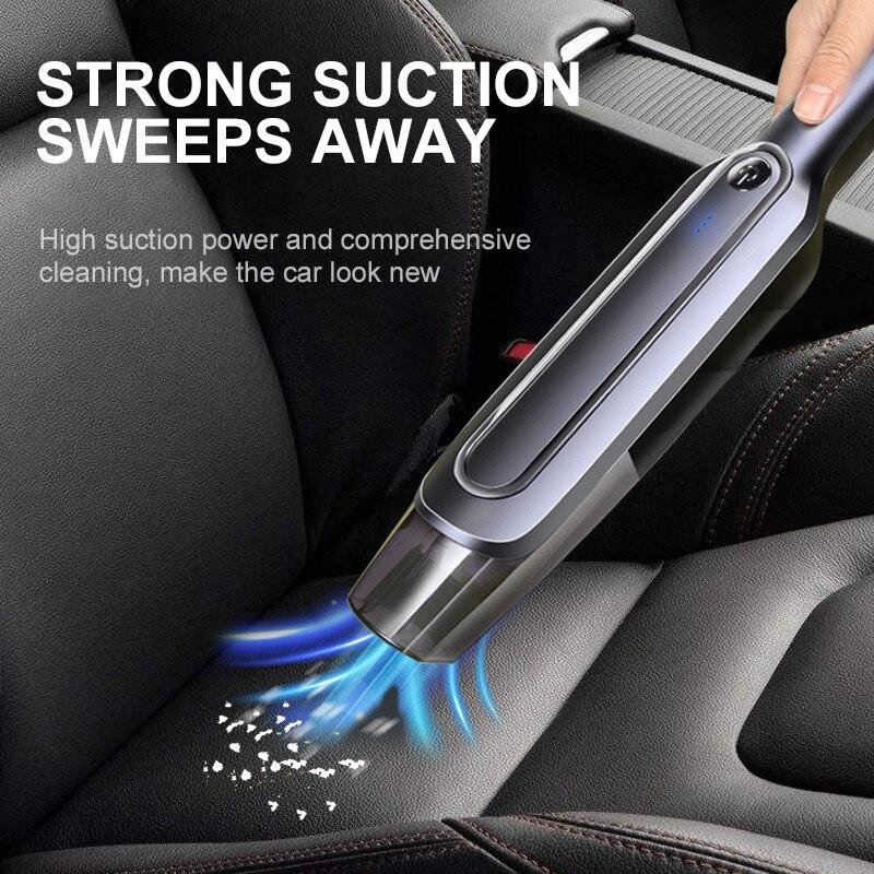 Cordless Handheld Vacuum Cleaner Portable with 4000mAh Dust Collector Car Home Dual-use 6000pa Strong Suction Dry/Wet cleaner