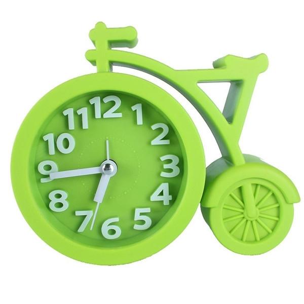 Creative Bicycle Style Mute Alarm Clock Home Table Office Decor Clock Green