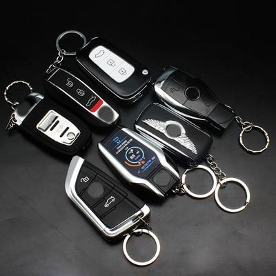 Creative Car Key-shaped Lighter Portable Key Ring Cigarette Lighter Holiday Gift Windproof Inflatable Lighter