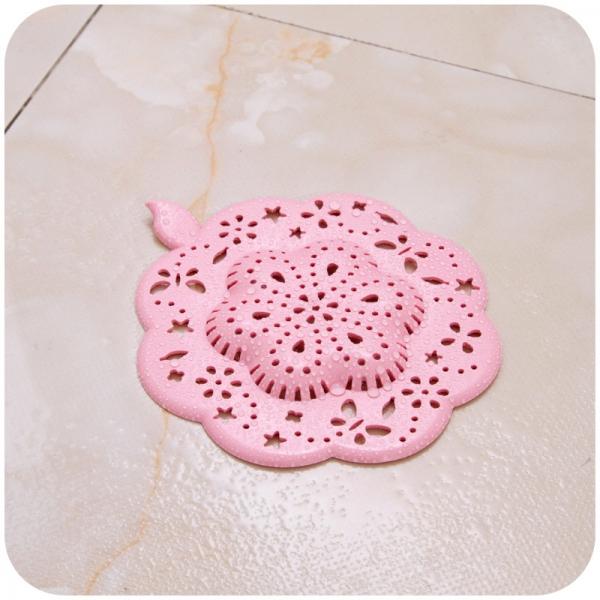 Creative Flower Anti-displacement Drain Filter Bathroom Kitchen Sink Strainer Pink