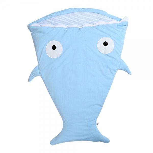 Cute Cartoon Shark Style Newborns Sleeping Bag Winter Strollers Bed Blanket Blue