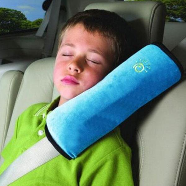 Cute Children Car Seat Belt Shoulder Protection Back Cushion Pillow Blue
