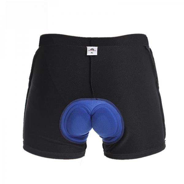 Cycling Boxers Underpants Men's 3D Sponge Silicone Padded Bike Bicycle Underwear Shorts Black & Blue XXL