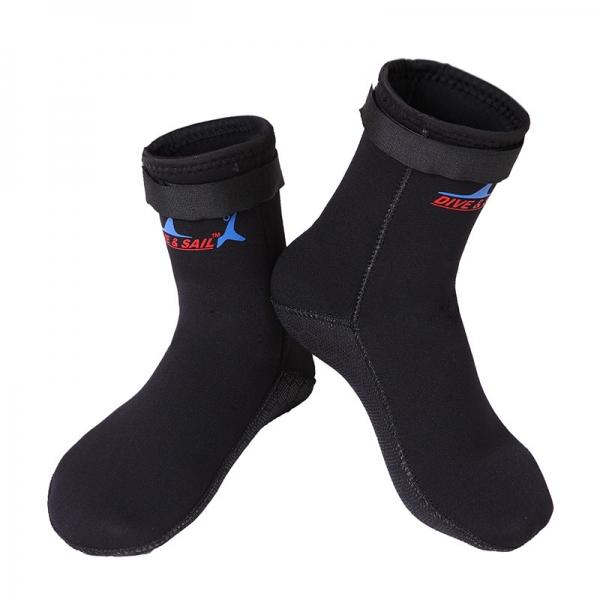 DIVE&SAIL Men Women 3mm Neoprene Fin Socks Water Shoes Booties for Diving Swimming Surfing - Black XL