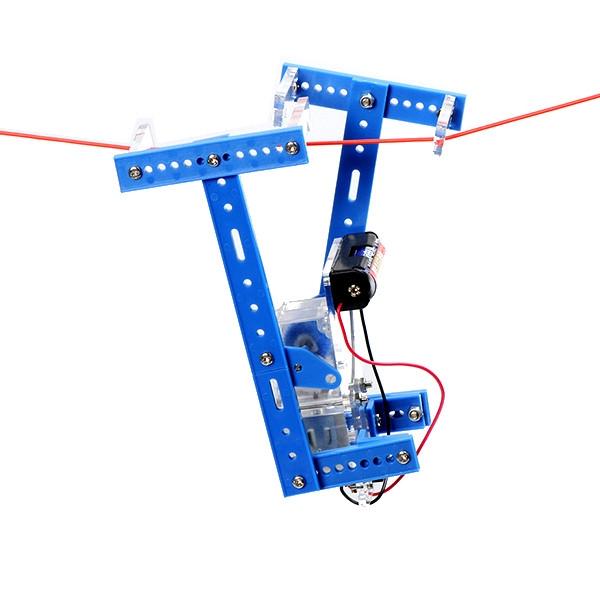 DIY Handmade Lanyard Climbing Robot Toy Kit Assembly Material Bag for Children Blue
