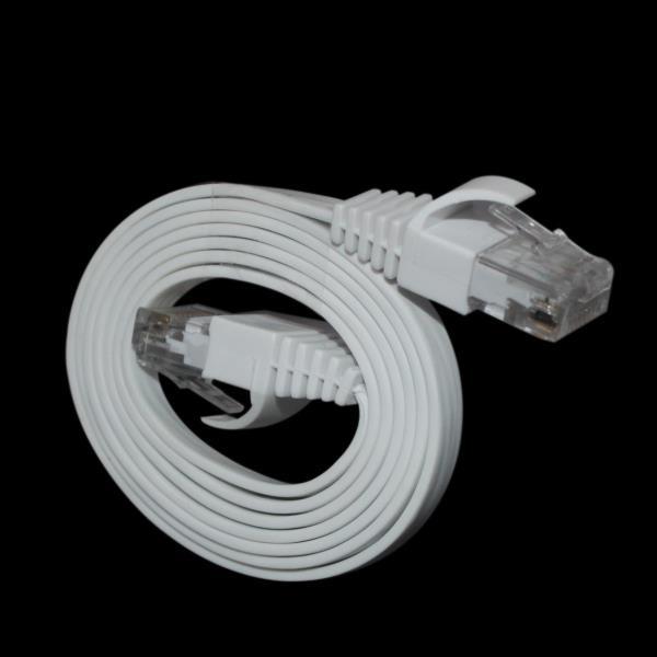 DM-018 RJ-45 Gold-plated Cat 6# Flat Network Cable White (1M)