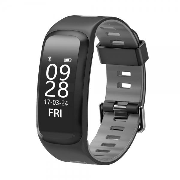 F4 Waterproof Blood Pressure Heart Rate Monitor Smart Watch Wristband Gray
