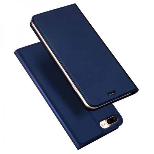DUX DUICS Magnetic Flip Card Slot Bracket PU Leather Case for iPhone 8 Plus/7 Plus - Blue