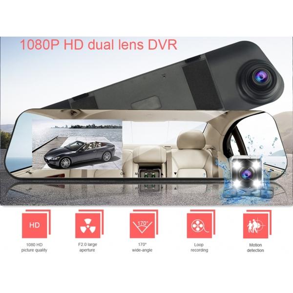 Dash Cam Mirror Car DVR Mirror Dual Dash Cameras mirror Full HD Dashcamera in Car Video Without SD-card