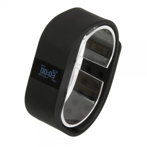 DiGiCare ERI LED Real Time Display Update Waterproof Bluetooth Wrist Watch Wireless Smart Bracelet Black