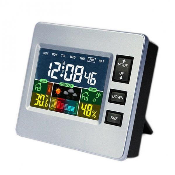 Digital Temperature Hygrometer Alarm Clock Weather Forecast Trends Calendar Function Alarm Clock