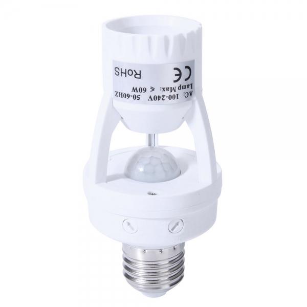 E27 LED Infrared Motion Detection Light Sensor Bulb Switch Holder Converter