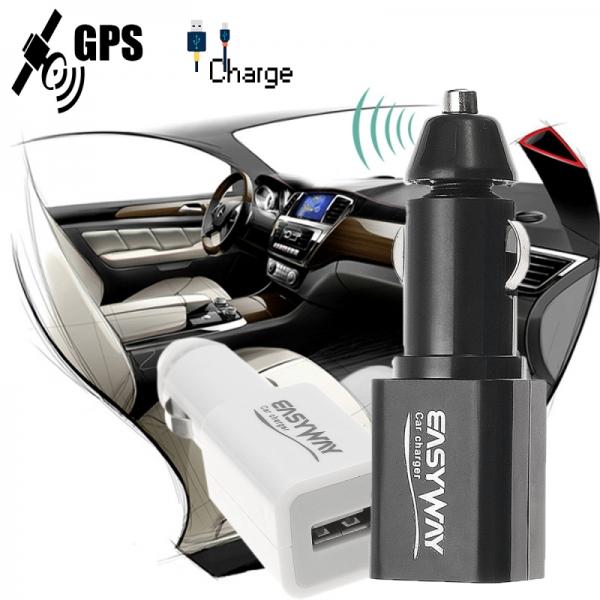 2in1 GPS Tracker Car Charger Easyway USB Car Charger GPS Vehicle GSM GPRS Tracking Device Black