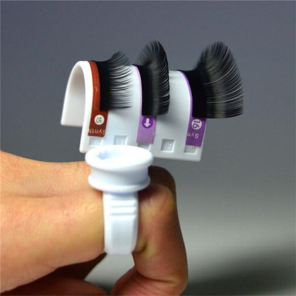 Eyelash Extension U Type Eyelash Tray Glue Adhesive Ring Glue Cup Kits for False Eyelash Extension White