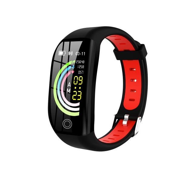 F21 Bluetooth Heart Rate Blood Pressure Sleep Monitor Waterproof Fitness Activity Tracker Smart Sports Bracelet Watch for IOS 8.0 Android 4.4 & above - Black & Red