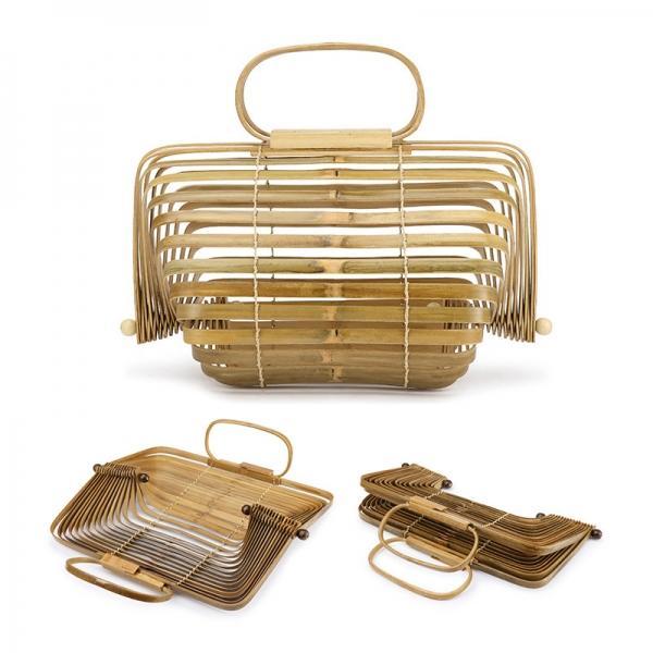 Fashion New Designer Vintage Hollow Collapsible Rotatable Bamboo Bag Handbag Tote - stringsmall