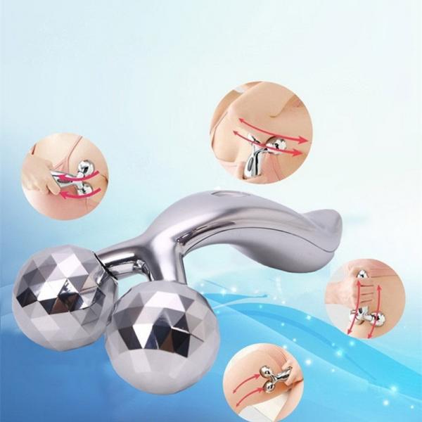 Fashion Y-Shape 3D Roller Face-lift Massager Body Slim Lift Wrinkle Gone Tool Leg Thinning Machine Silver