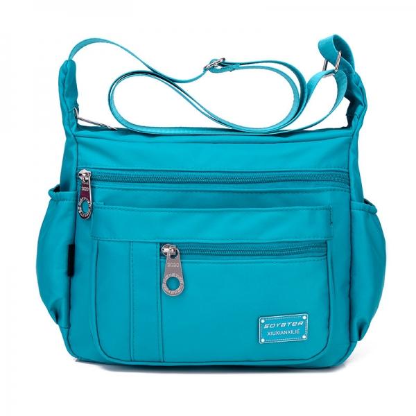 Fashionable Women Nylon Waterproof Bag Casual Outdoor Sports Single-shoulder Bag Crossbody Bag Sky Blue