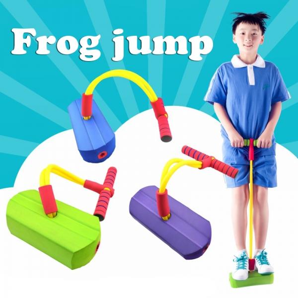 Foam Pogo Bounce Shoes Jumper Crazy Jumping Frog Kids Toy Green