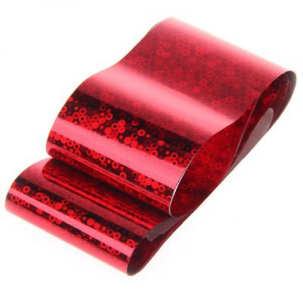 Glittery Shiny Metallic Nail Art Dot Pattern Foil Nail Sticker Roll Decals Red 9#