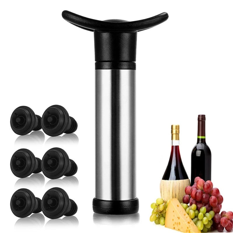 Vacuum Wine Pump Bottle Corks Stopper Bar Vacuum Caps Hat Preserver Wine Drinks Bar Accessories