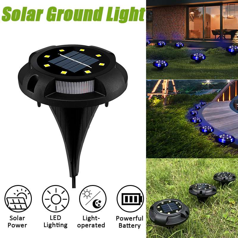 8 LEDs Solar Light Outdoors Solar Lamps for the Garden Terrace IP67 Waterproof In-Ground Light Warm White/Blue Street Lights