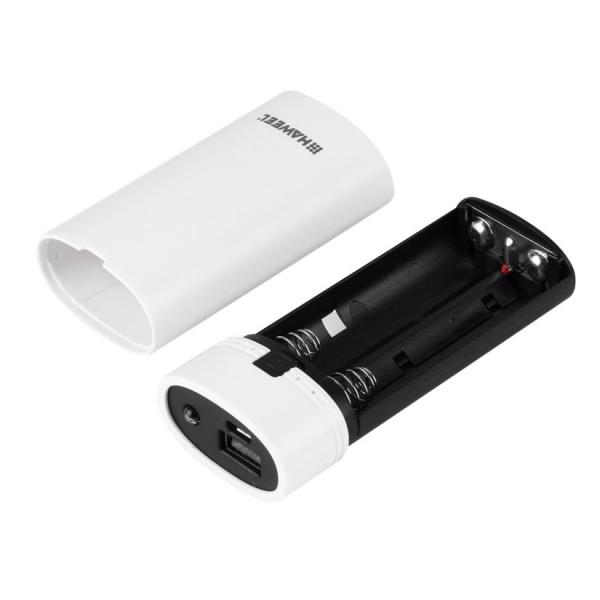 HAWEEL Portable 5600mAh Power Bank Shell Box & Indicator Light For Samsung iPhone White