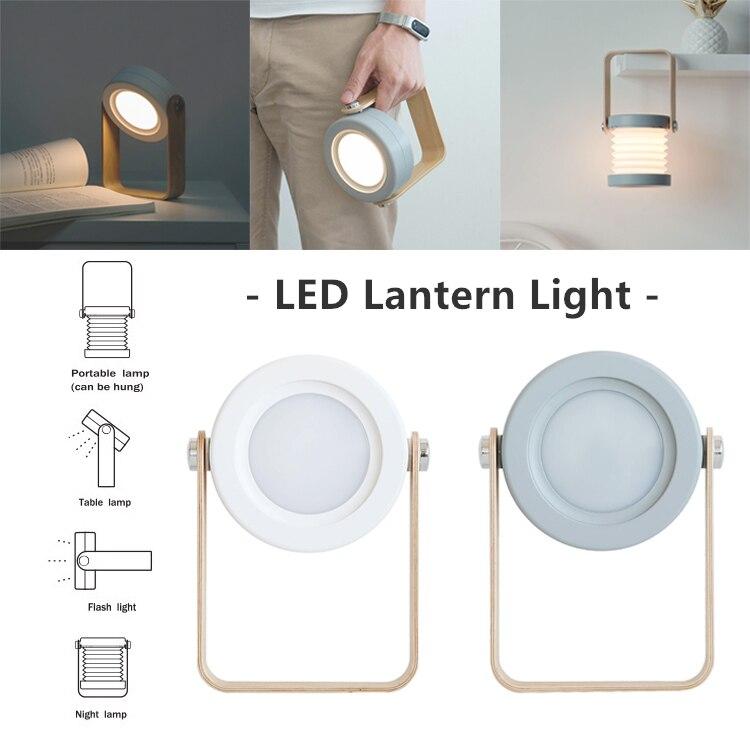 Home LED Lantern Light Retractable Lantern Lamp USB Portable Night Lighting Table Lamp Folding Touch Reading Eye Protection Lamp