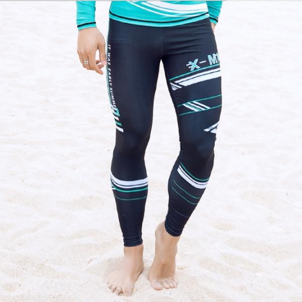 Hot Long Leggings Men UPF 50+ Swimwear Rash Guard Man Beach Sun UV Protection Diving Surfing Pants & Green XL