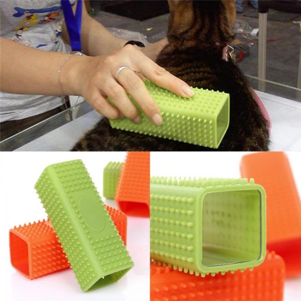 Hot-selling Pet Dog Puppy Cat Bath Brush Comb Soft Silicone Sticky Hair Removal Tool Green