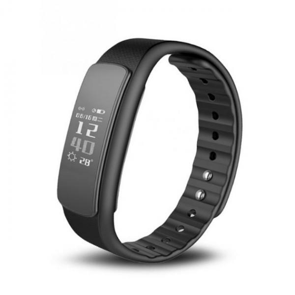 IWOWN i6 HR Fitness Tracker Bluetooth 4.0 Smart Bracelet Watch - Black