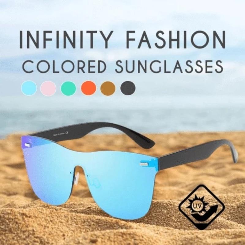 Infinity Fashion Men Mirror Lenses Sunglasses Multi Color woman Sunglasses For Unisex Driving Rimless Polarized Glasses