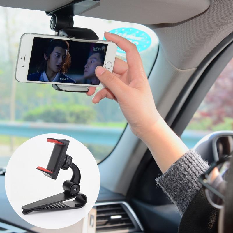 Innovative Universal Safe Sun Visor Car Phone Holder Car Navigation Holder Clip Install On Mirror Handle For Mobile Phone