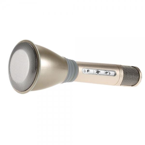 K068 Mini Karaoke Player Wireless Condenser Microphone with Mic Speaker KTV Singing Record for Smart Phones Computer Golden