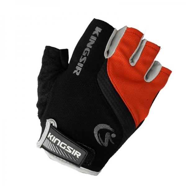 Kingsir Professional Cycling Men Women Half Finger Mittens Breathable Gloves with GEL Pad Red XL