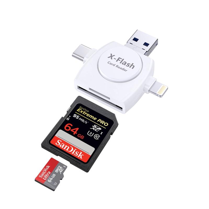 Micro SD TF Card Reader USB 2.0 USB Lightning Memory Card reader for iPhone 8 X 7 6 Plus iPod iPad OTG Card Reader