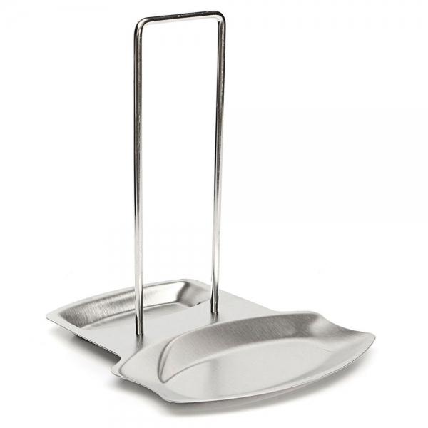 Kitchen Stainless Steel Pan Pot Rack Lid Rack Stand Spoon Rest Cover Holder Silver