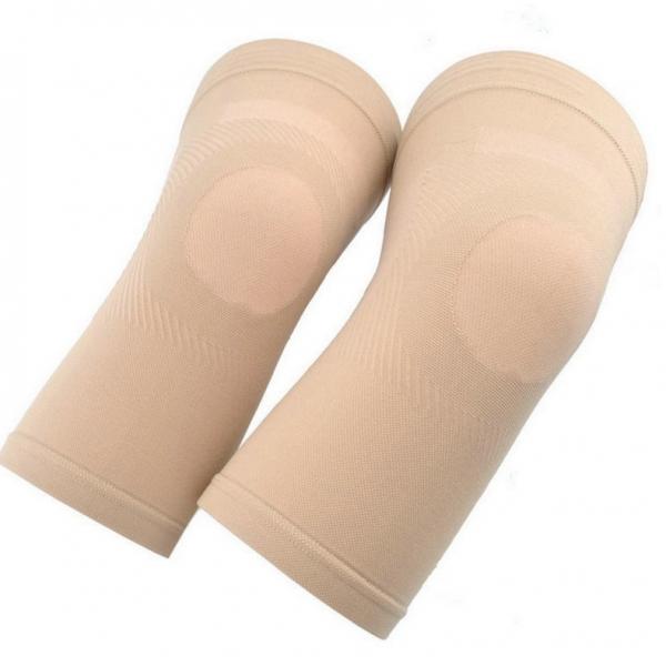 Knee Brace Support Elastic Sleeve Socks Single Leg Muscles Protection Compression Protecter - Skin Color& L