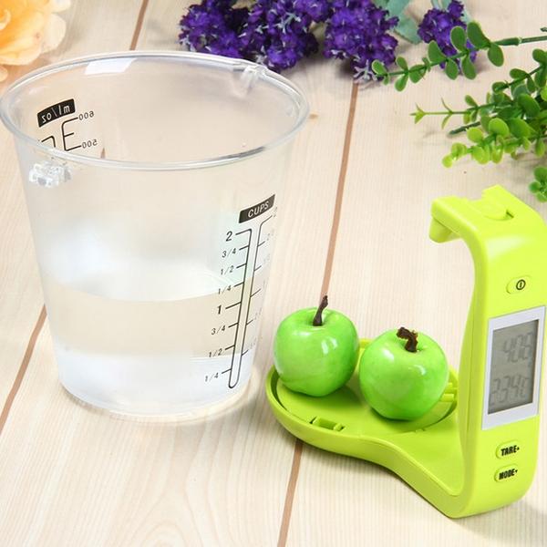 LCD Digital 1KG 600ML Measuring Cup Kitchen Scale Green