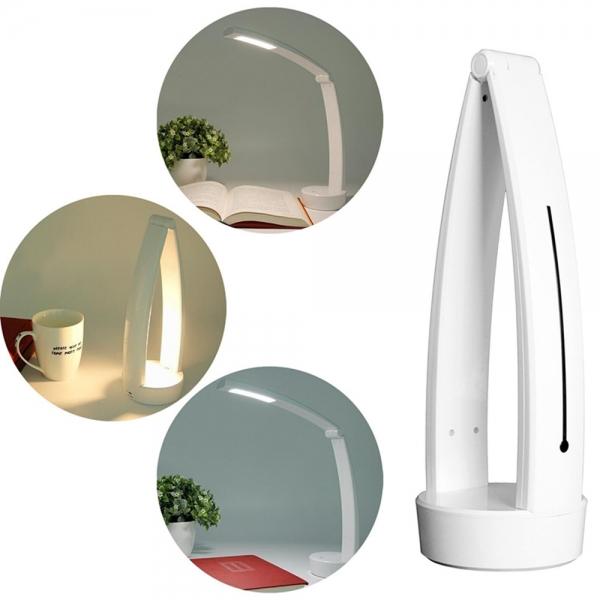 LED Desk Lamp Eye Caring Table Lamp Dimmable Reading Light Foldable Touch-Sensitive Control Panel and USB Charging Port White
