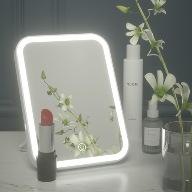 LED Makeup Mirror Illuminated Flexible Cosmetic Table Mirror With Light for Make Up Adjustable Light 27/33 Touch Screen