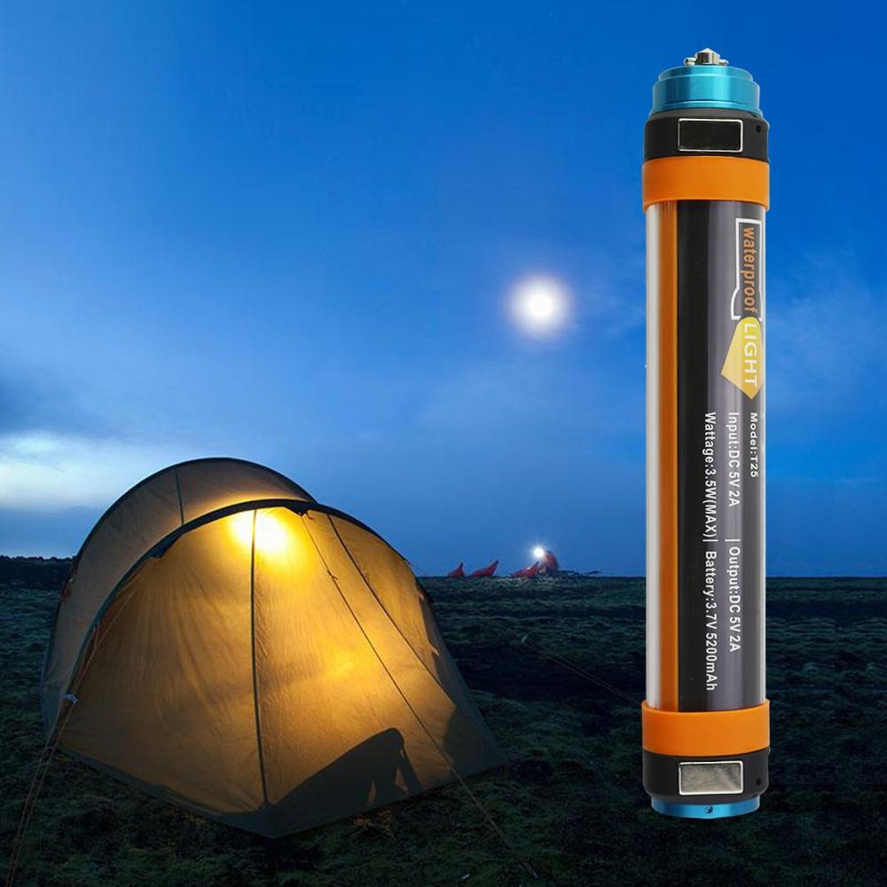LED Portable Camping Lamp Waterproof USB Rechargeable Flashlight Magnetic Hand Lantern Light For Hiking Mountaineer T15 T25