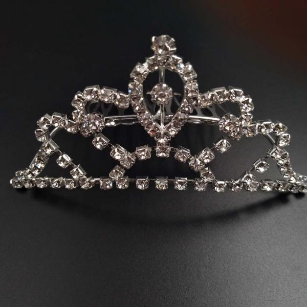 Large Wedding Bridal Rhinestone Crown Tiara Hair Comb L1 Silver