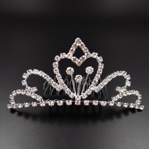 Large Wedding Bridal Rhinestone Crown Tiara Hair Comb L9 Silver