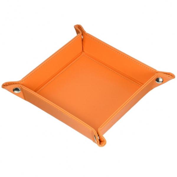 Leather Change Key Sundries Storage Tray Storage Box Household Items Decoration - Orange