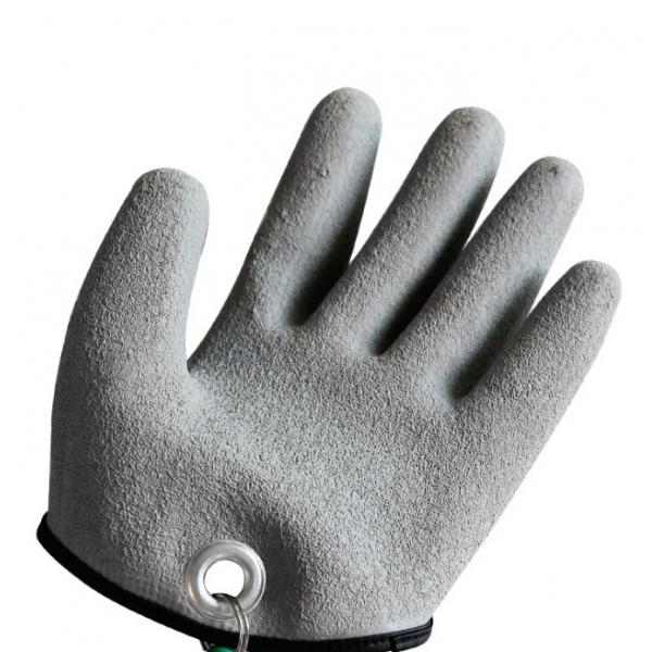 Left Hand Free Hands Fishing Gloves for Handing Fish Safety with Magnet Release - M & Grey